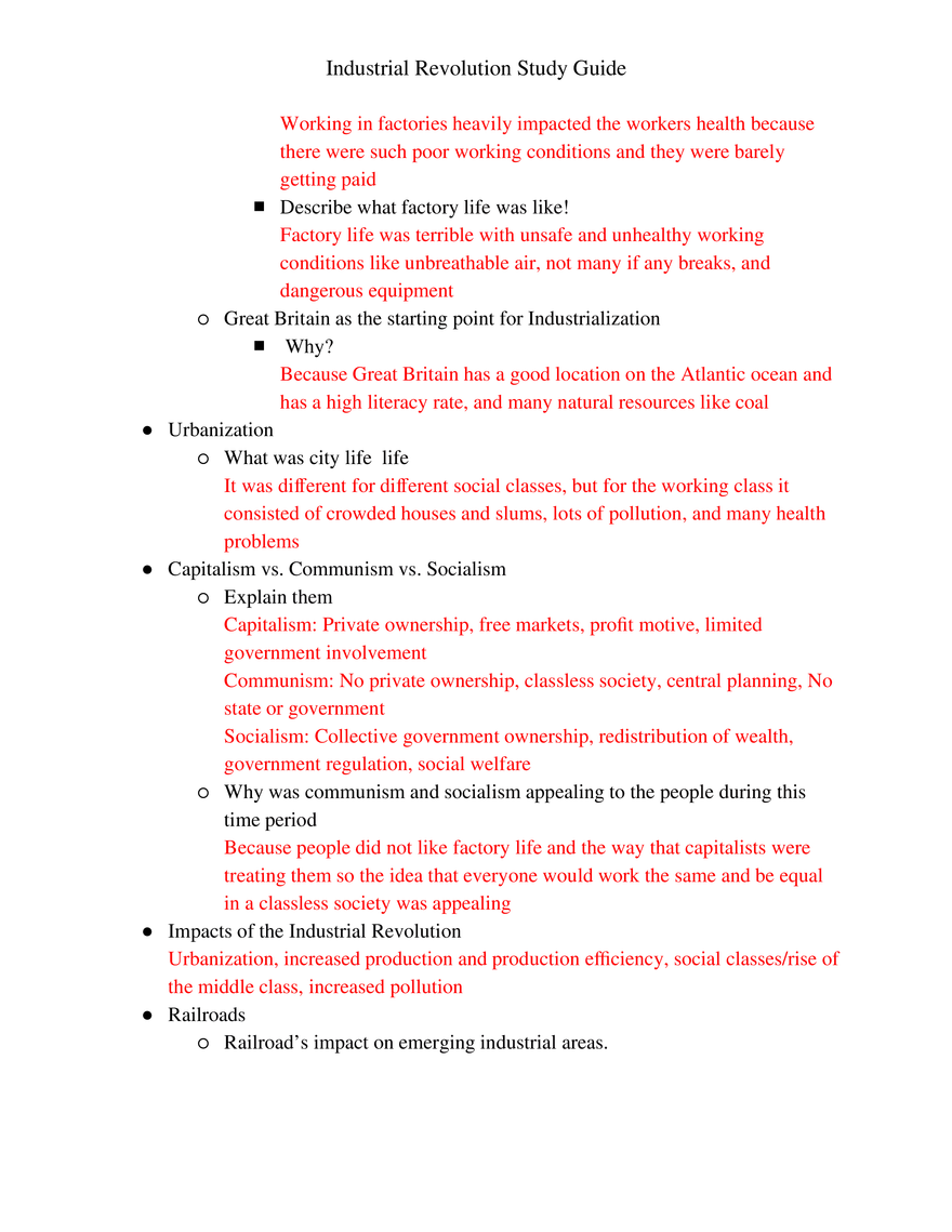 Industrial Revolution Study Guide - Page 2