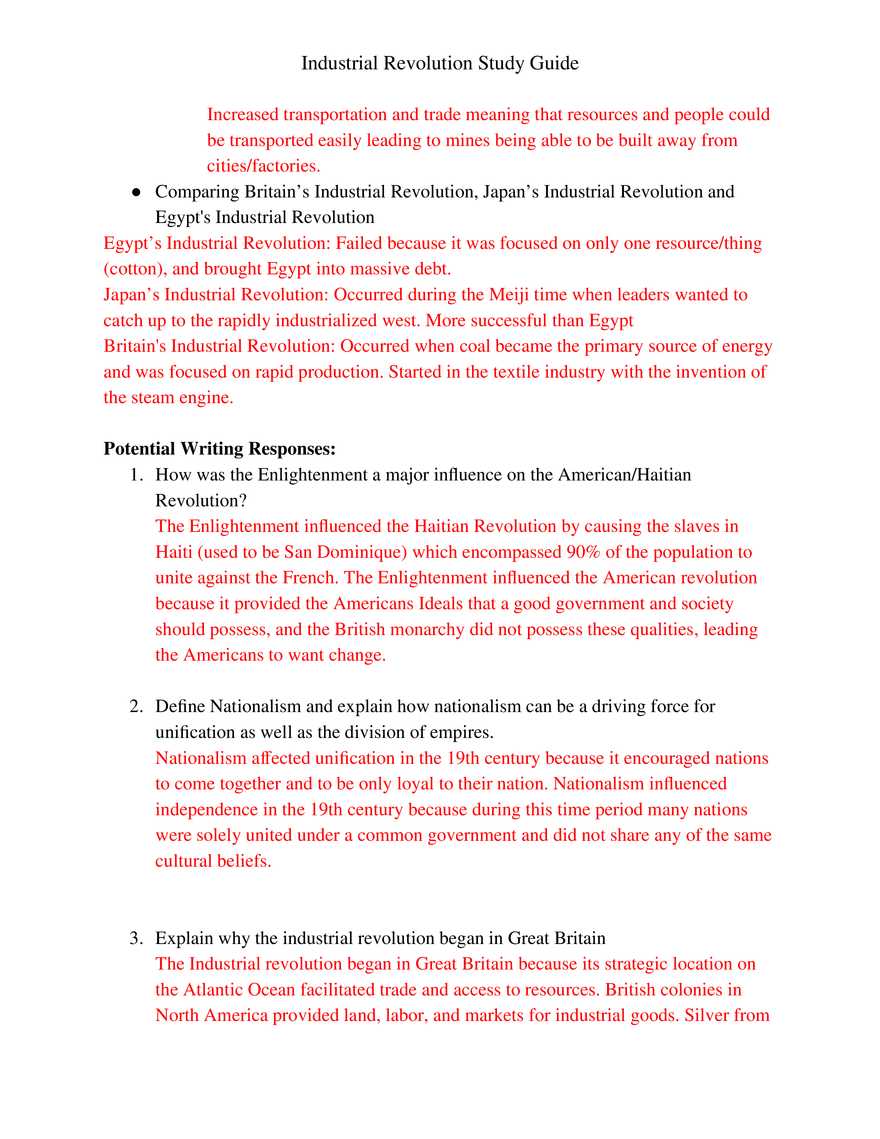 Industrial Revolution Study Guide - Page 3