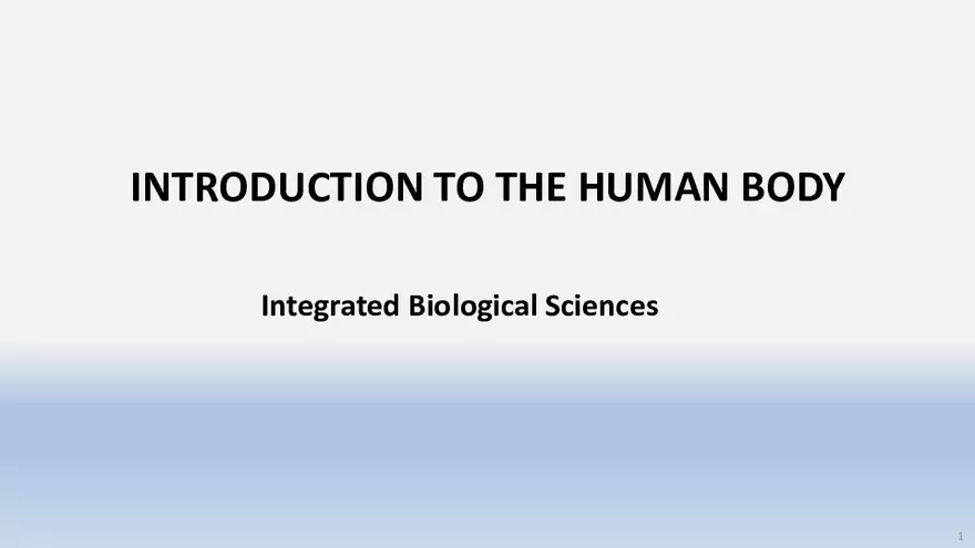 Integrated Biological Sciences (Human Body) - Page 1