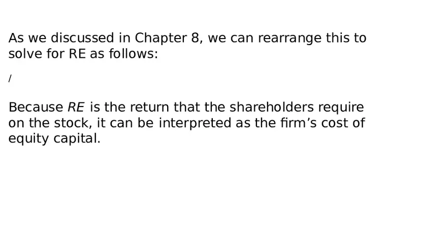 Chapter 14 Cost of Capital Lecture 1 - Page 10