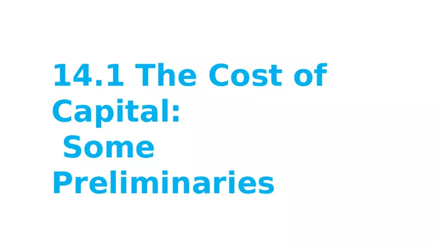 Chapter 14 Cost of Capital Lecture 1 - Page 3