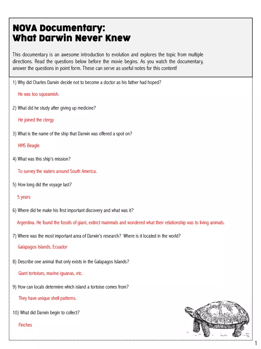 What Darwin Never Knew Answer Key - Page 1