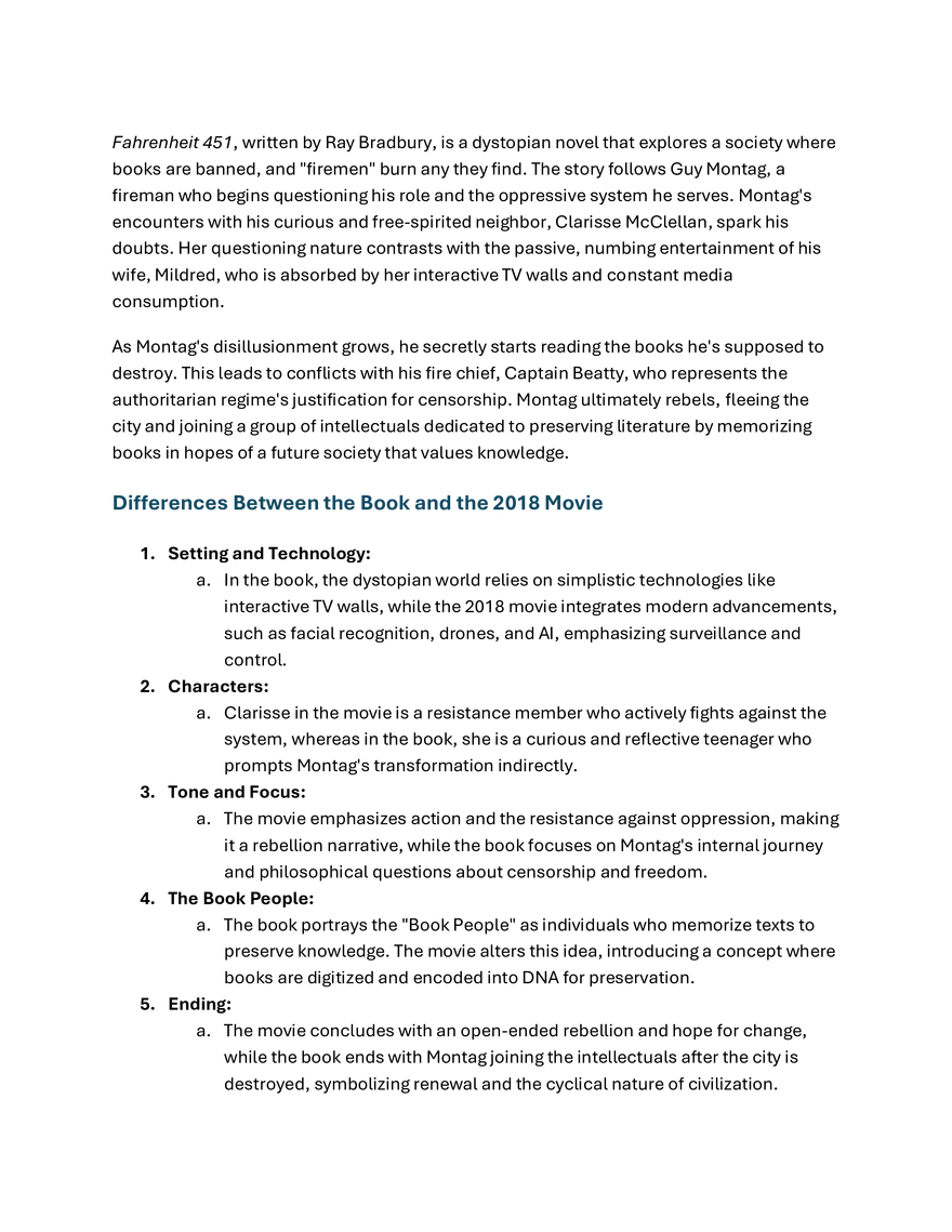 Fahrenheit 451, Written by Ray Bradbury - Page 1