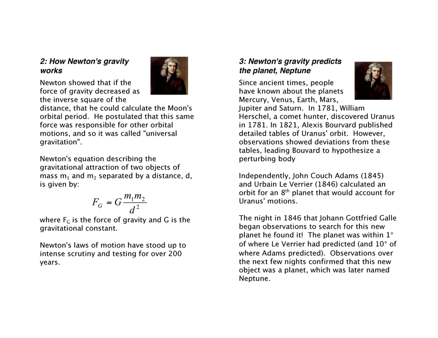 Newton Einstein Fact Cards - Page 2