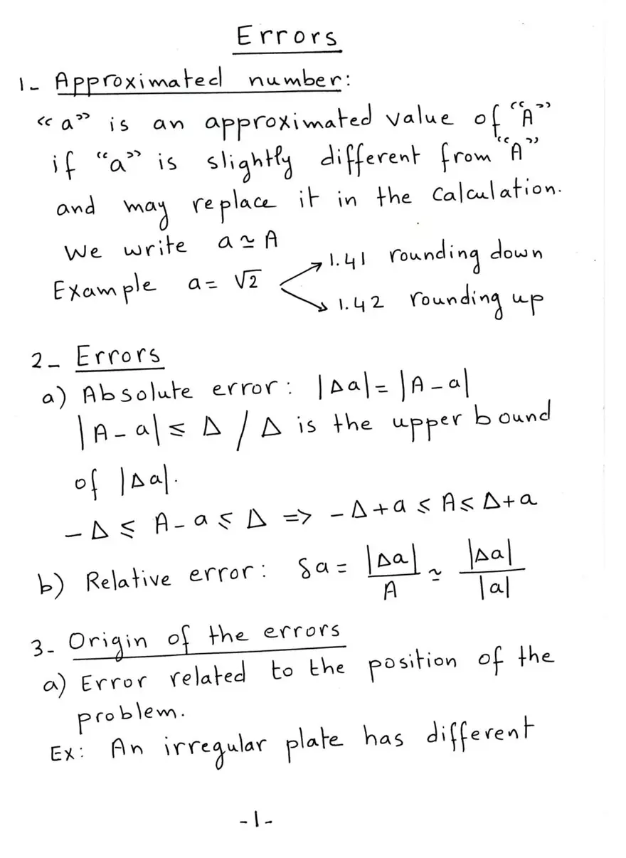 Errors - Approximated Number - Page 1
