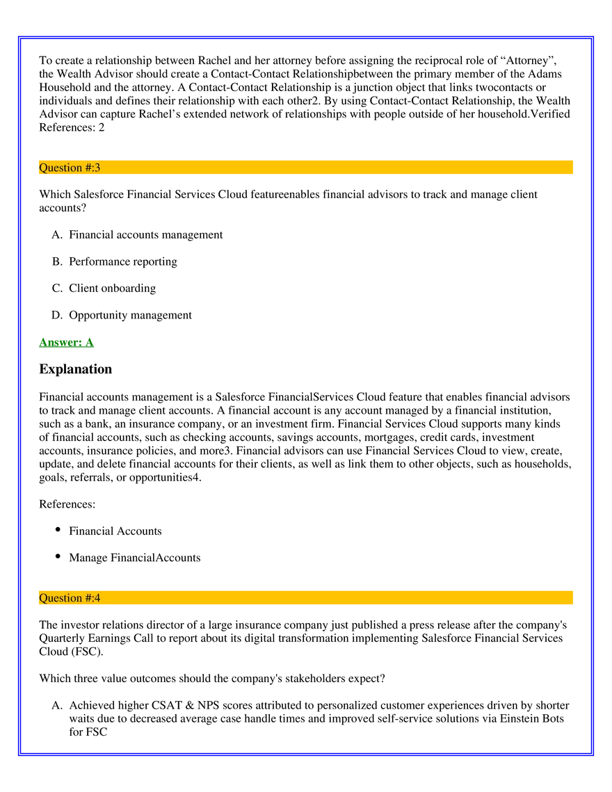 Salesforce Financial Services Cloud Exam Answers 1 - Page 2