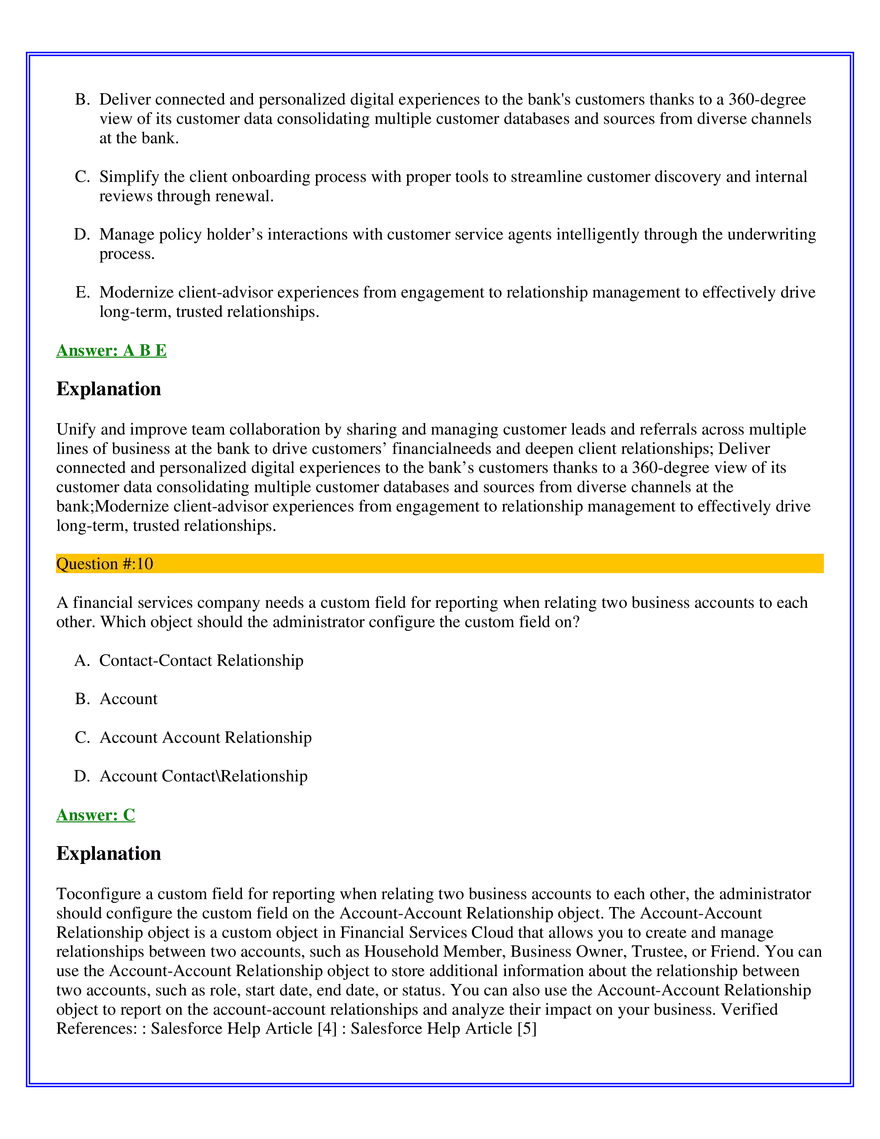 Salesforce Financial Services Cloud Exam Answers 1 - Page 6