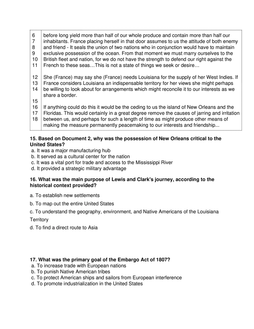 U.S. History Unit 4 Summative Assessment Answer Key - Page 8