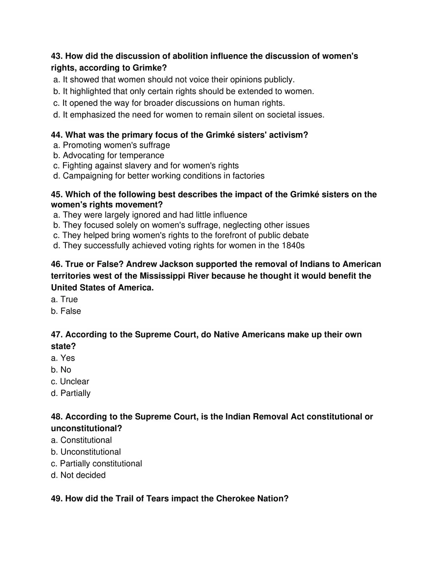 U.S. History Unit 4 Summative Assessment Answer Key - Page 3