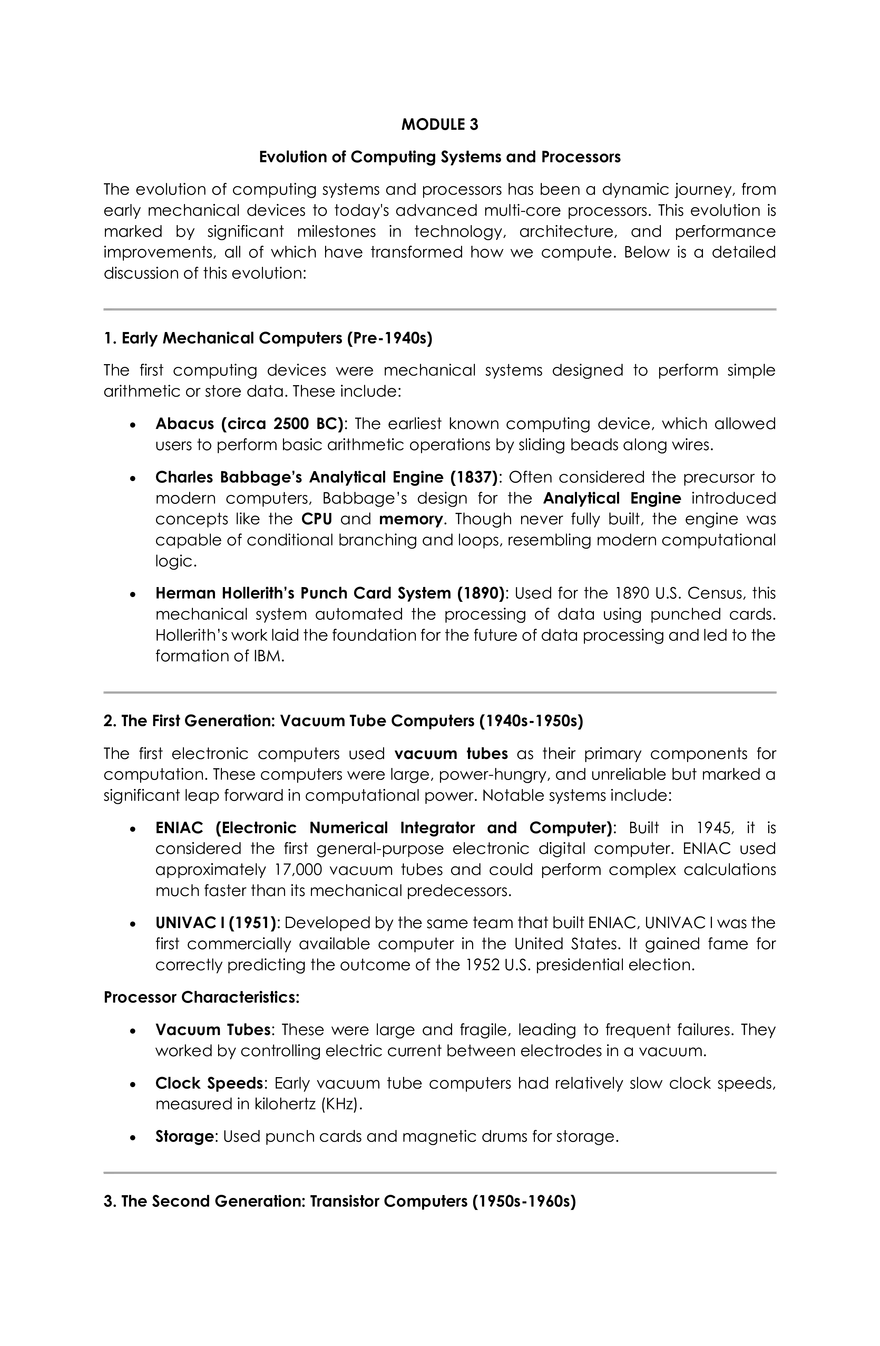 Evolution of Computing Systems and Processors - Page 1