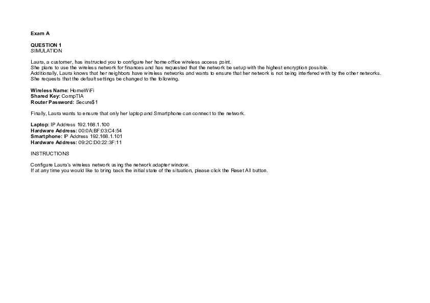 Secure Wireless Network Configuration Simulation Part 1 - Page 1