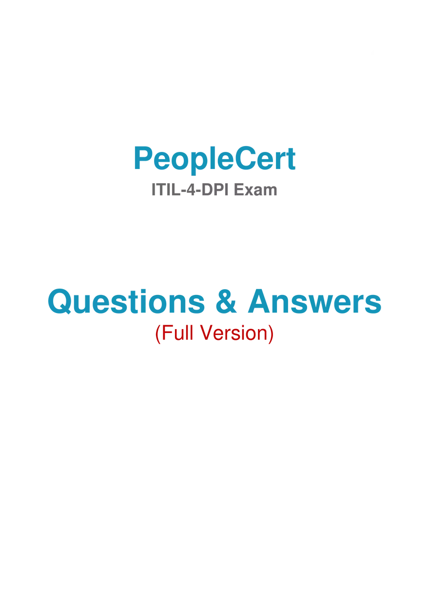 People Cert Answer Key - Page 1