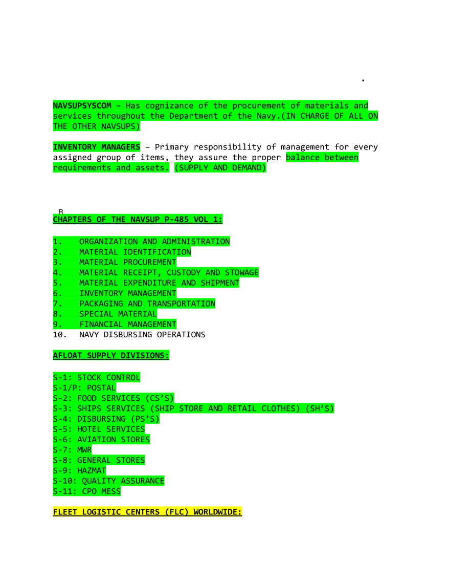 Overview of NAVSUPSYSCOM and Naval Supply Divisions - Page 1