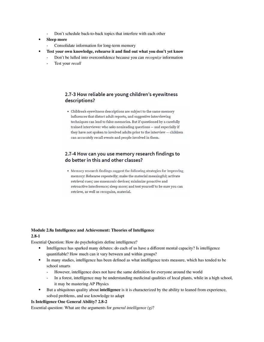 Psychology Unit 2 - Cognition (Part 3) - Page 8