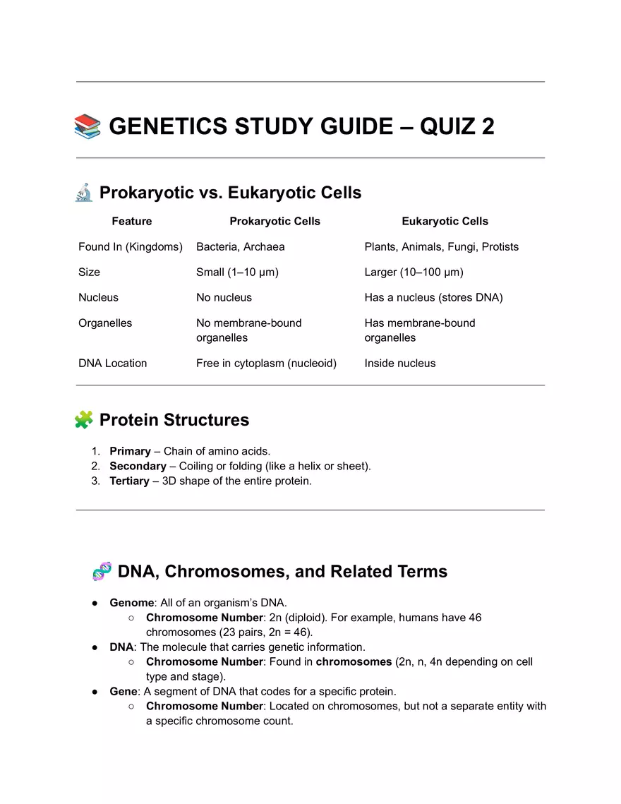 Prokaryotic vs. Eukaryotic Cells Guide - Page 1