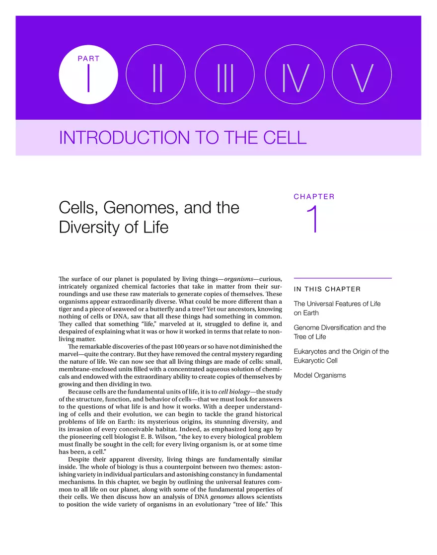 Cells, Genomes, and the Diversity of Life (Chapter 1) - Page 1