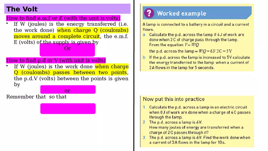 Electrical Quantities e.m.f and p.d Lecture - Page 11
