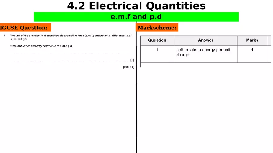 Electrical Quantities e.m.f and p.d Lecture - Page 12