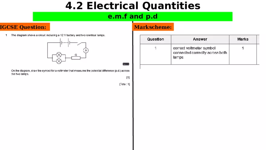 Electrical Quantities e.m.f and p.d Lecture - Page 14