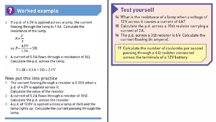 Electrical Quantities e.m.f and p.d Lecture - Page 17