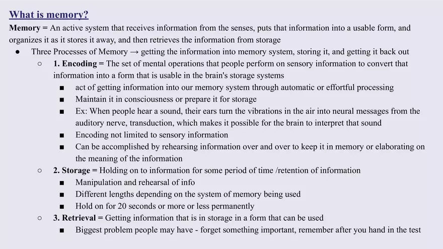 Unit 2 Cognitive Psychology - Introduction to Memory - Page 4