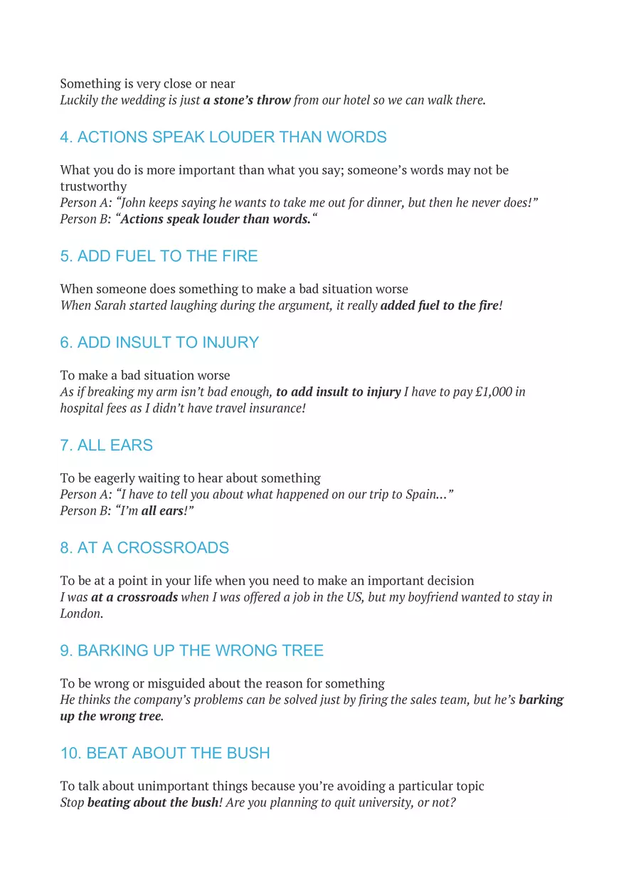 Introduction to Idioms in English - Page 2