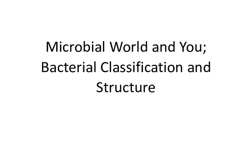 Bacterial Classification and Structure - Page 1