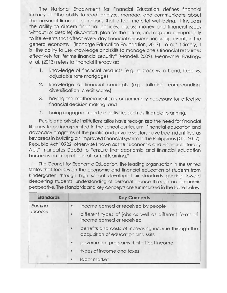 Financial Literacy Chapter 4 - Page 2
