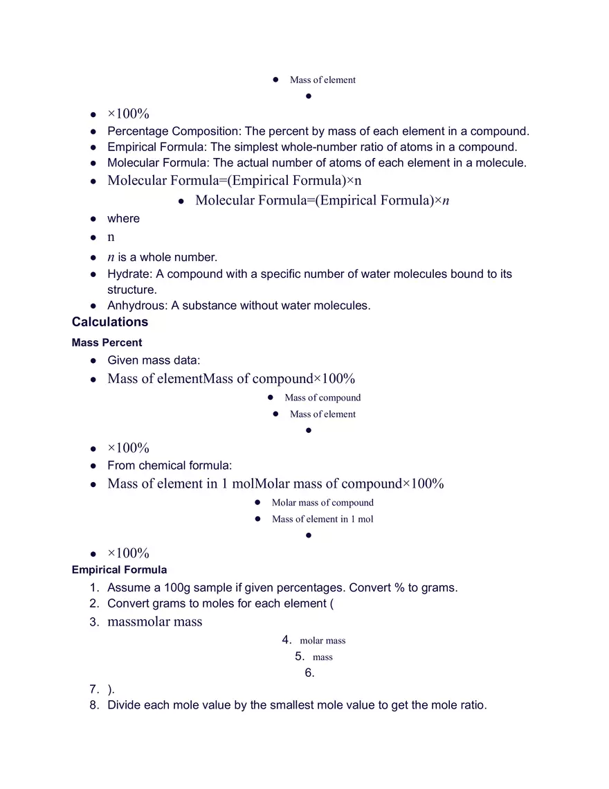 The Mole, Chemical Formulas, and Stoichiometry - Page 3