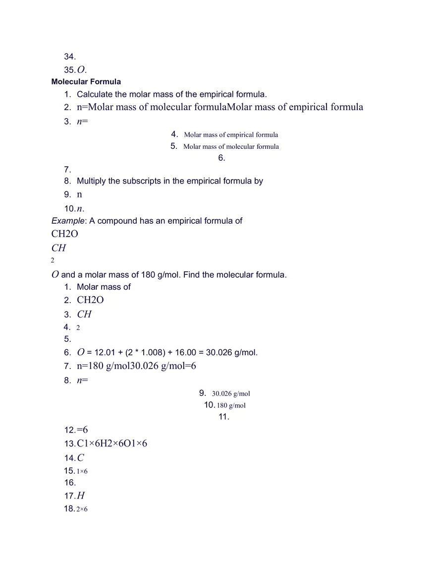 The Mole, Chemical Formulas, and Stoichiometry - Page 5