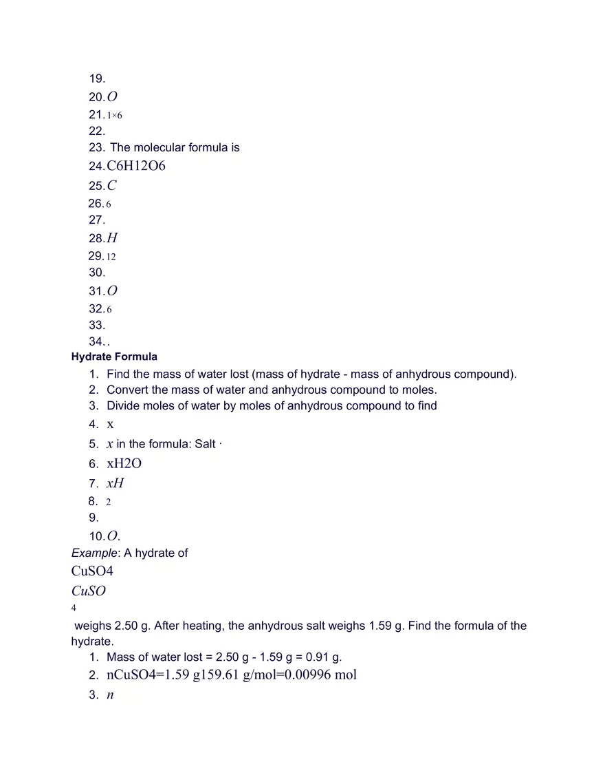 The Mole, Chemical Formulas, and Stoichiometry - Page 6