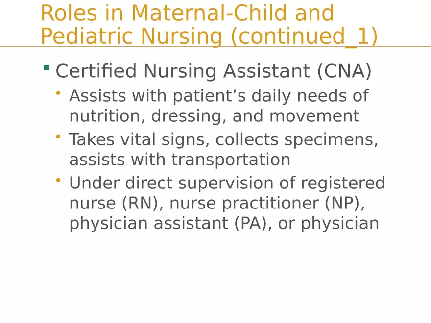 Roles in Maternal-Child and Pediatric Nursing - Page 2