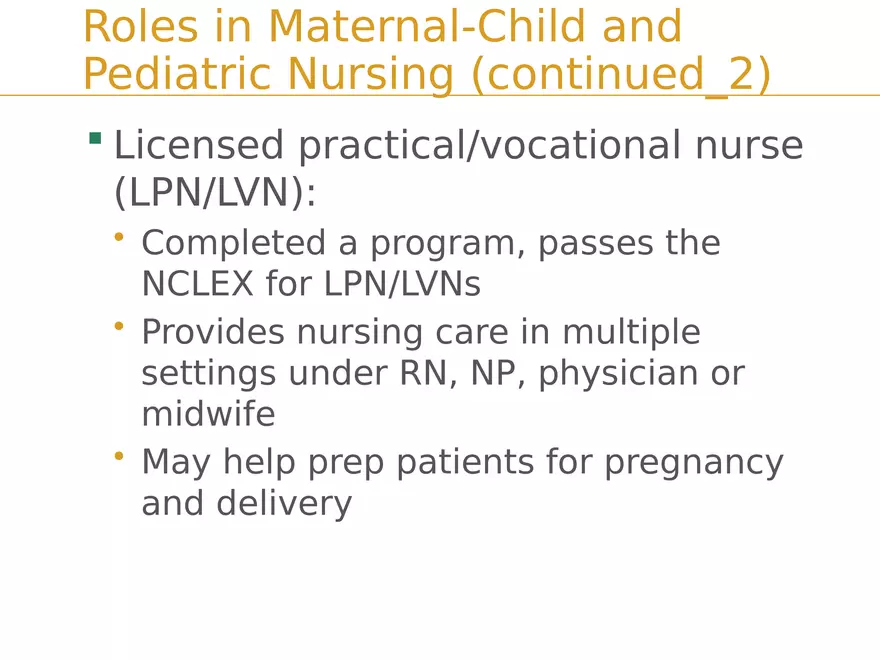 Roles in Maternal-Child and Pediatric Nursing - Page 3