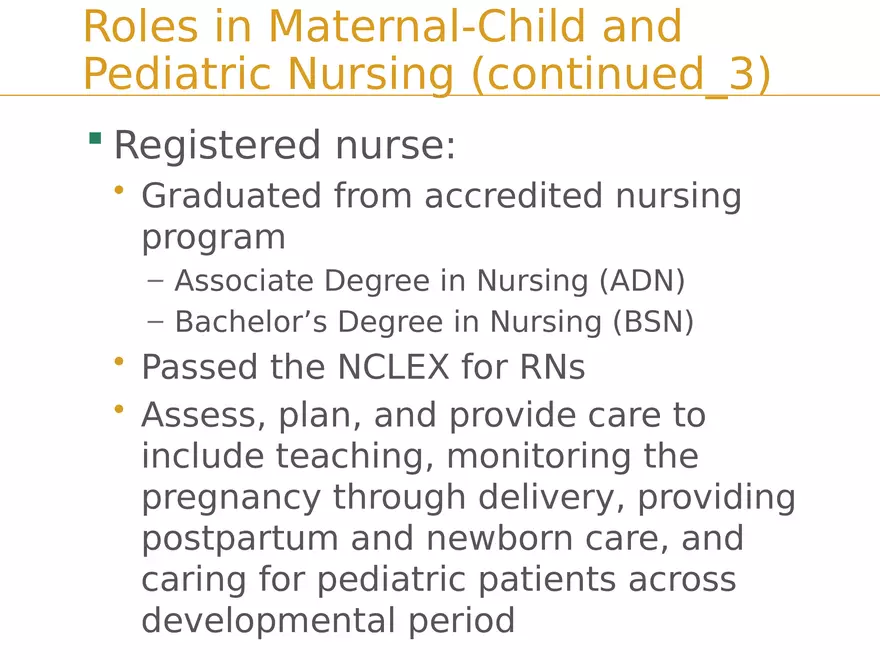 Roles in Maternal-Child and Pediatric Nursing - Page 4