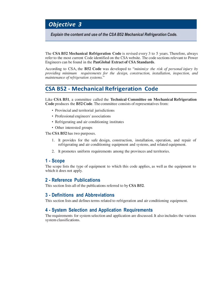 CSA B52 Mechanical Refrigeration Code - Page 1