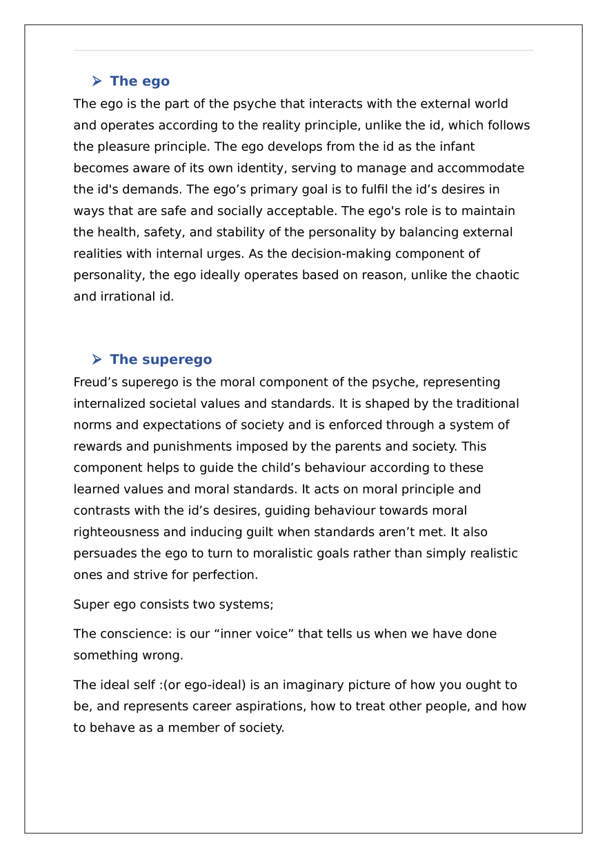 Freudian Understanding of Personality and its Mechanism - Page 2