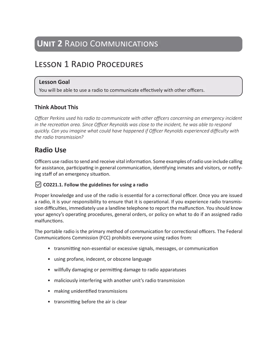 Radio Communication Procedures - Page 1