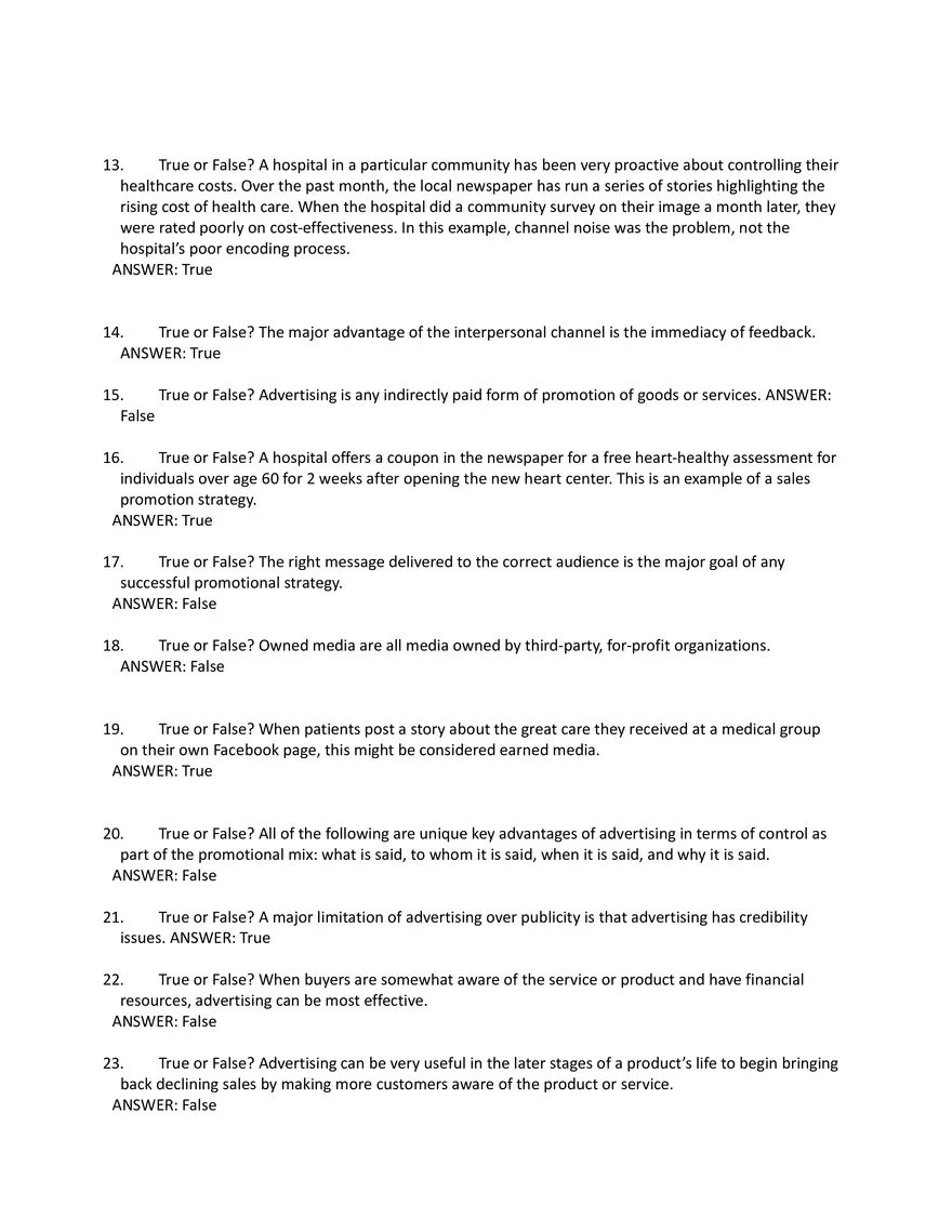 Effectiveness of Health Communication and Consumer Behavior Responses (Answers) - Page 2