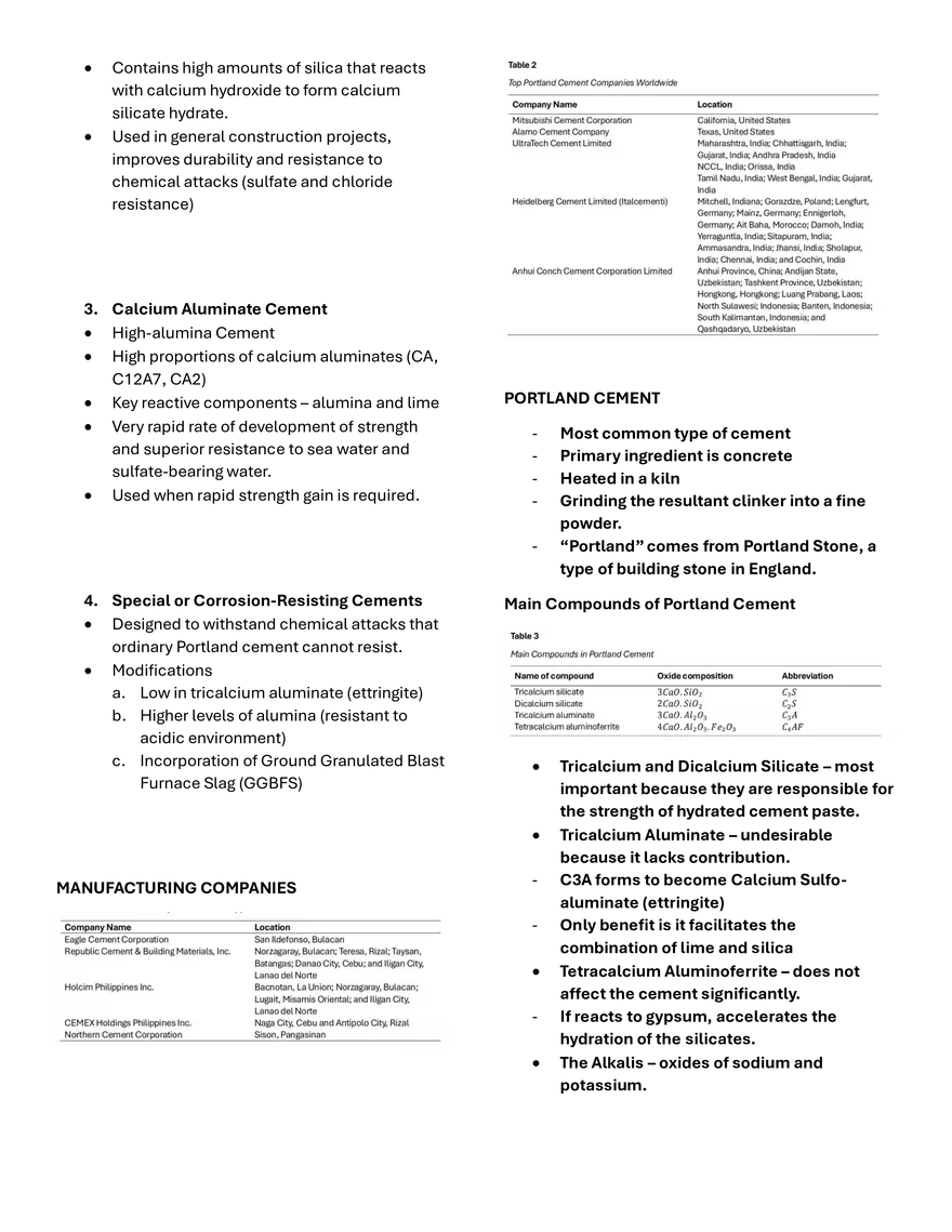 Types of Cement - Page 2