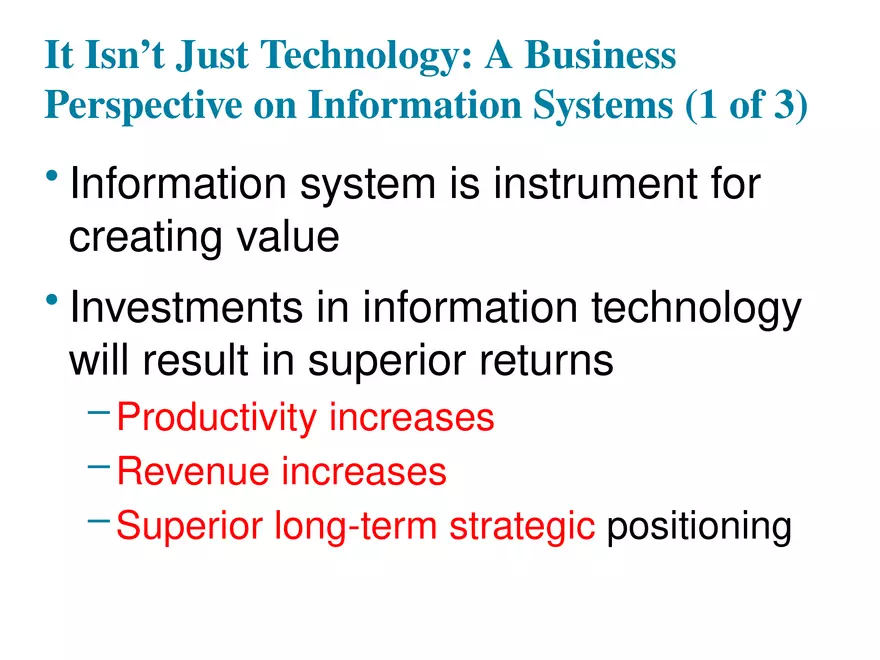 Information Systems in Business Today Lecture 3 - Page 12