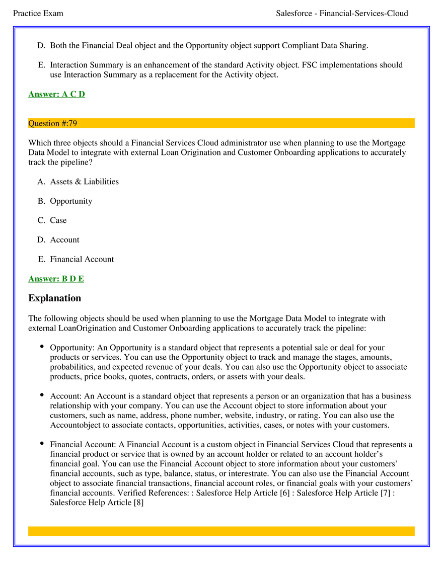 Salesforce Financial Services Cloud Exam Answers 5 - Page 10