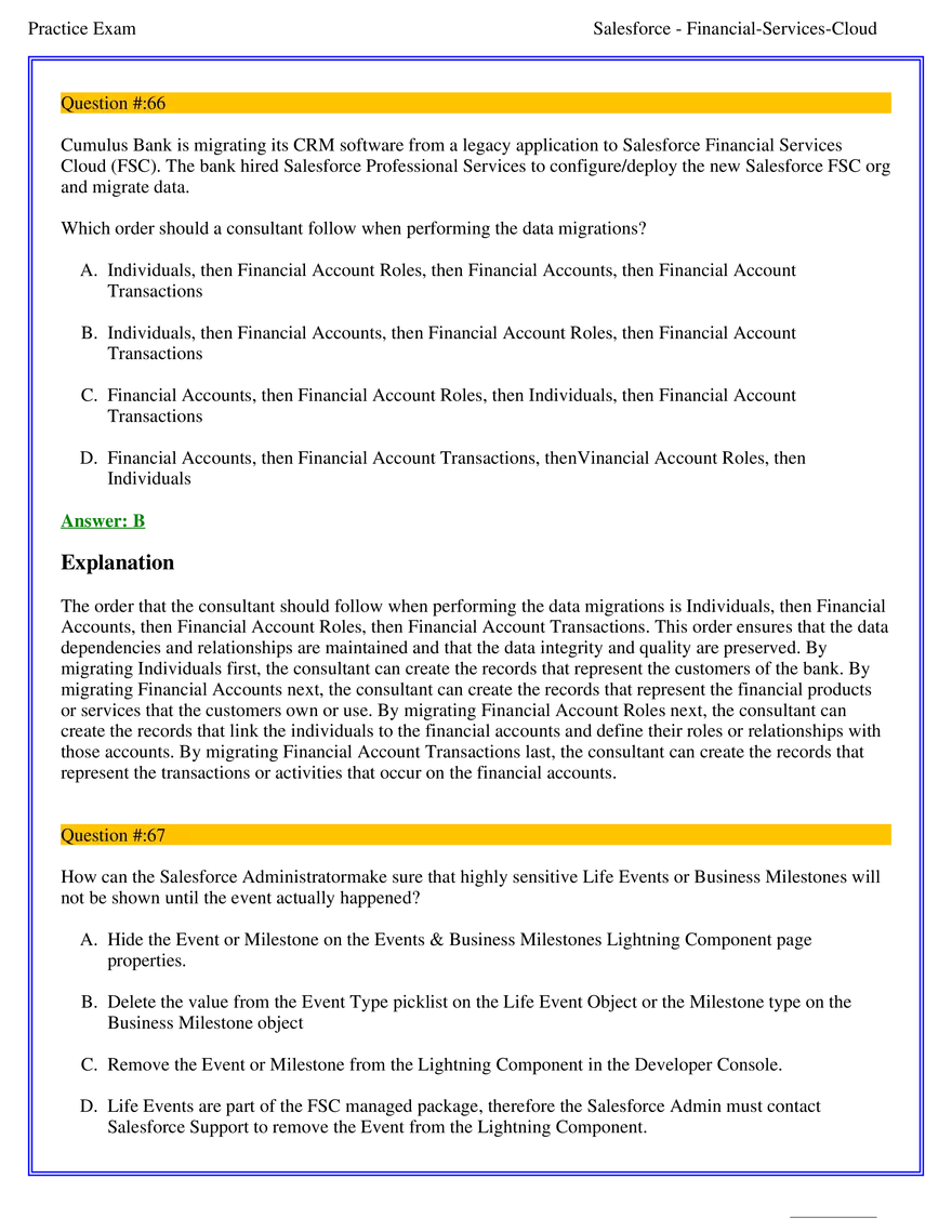 Salesforce Financial Services Cloud Exam Answers 5 - Page 2