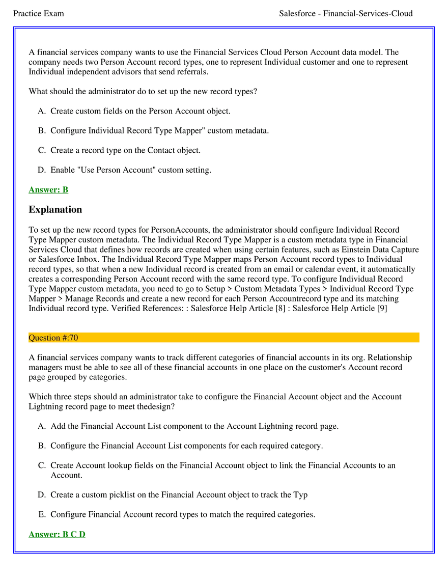 Salesforce Financial Services Cloud Exam Answers 5 - Page 4