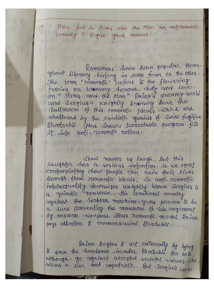 How Arms and the Man Is an Anti-Romantic Comedy - Page 1