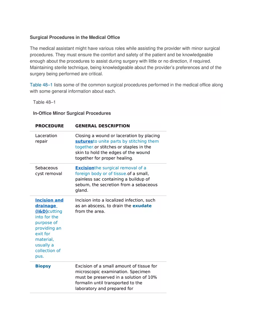 Surgical Procedures in the Medical Office Part 1 - Page 1