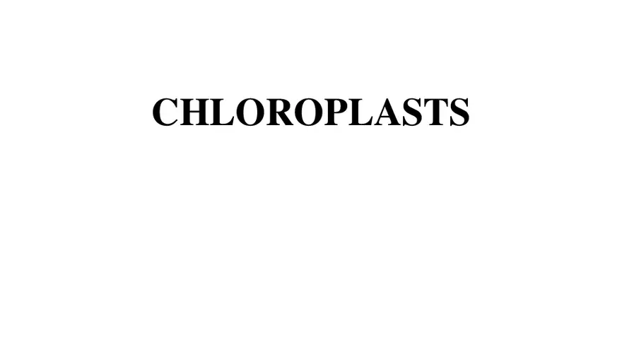 Chloroplasts - Page 1