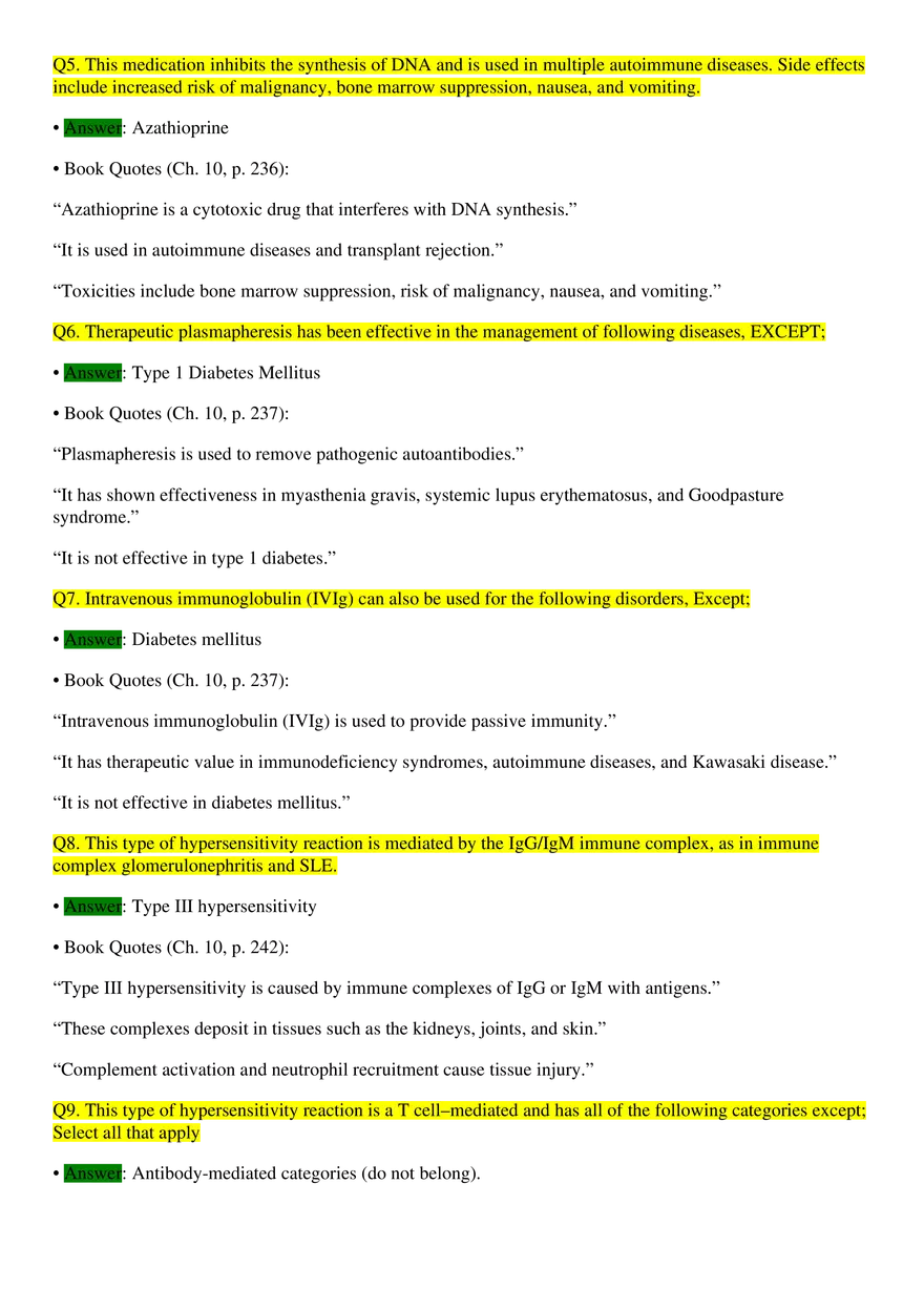 Immunity, Hypersensitivity, and Autoimmunity Quiz #2 - Page 2