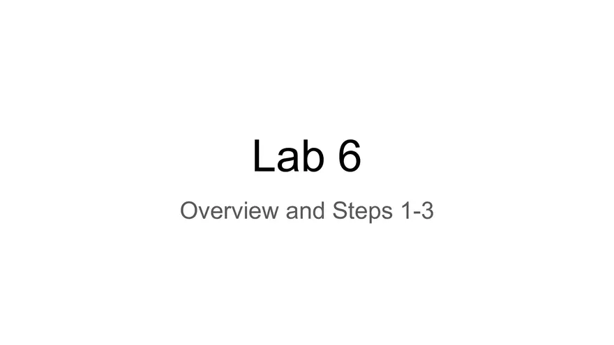 Lab 6 - Overview - Page 1