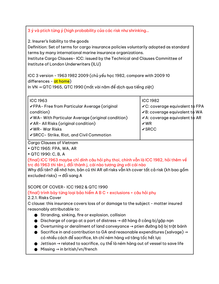 Marine Insurance Study Guide Part 3 - Page 1